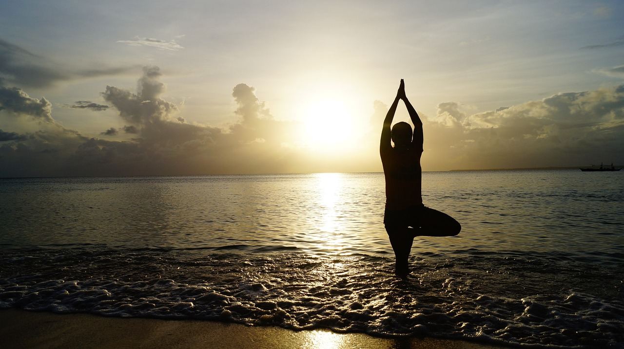 Yoga poses seafront brighton